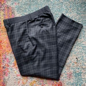Black Dk Grey w Navy Accent Stripe Plaid pants.
